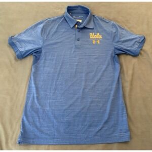 UCLA/Under Armour Loose Heatgear Blue Short Sleeve Golf Polo Shirt Men's Small